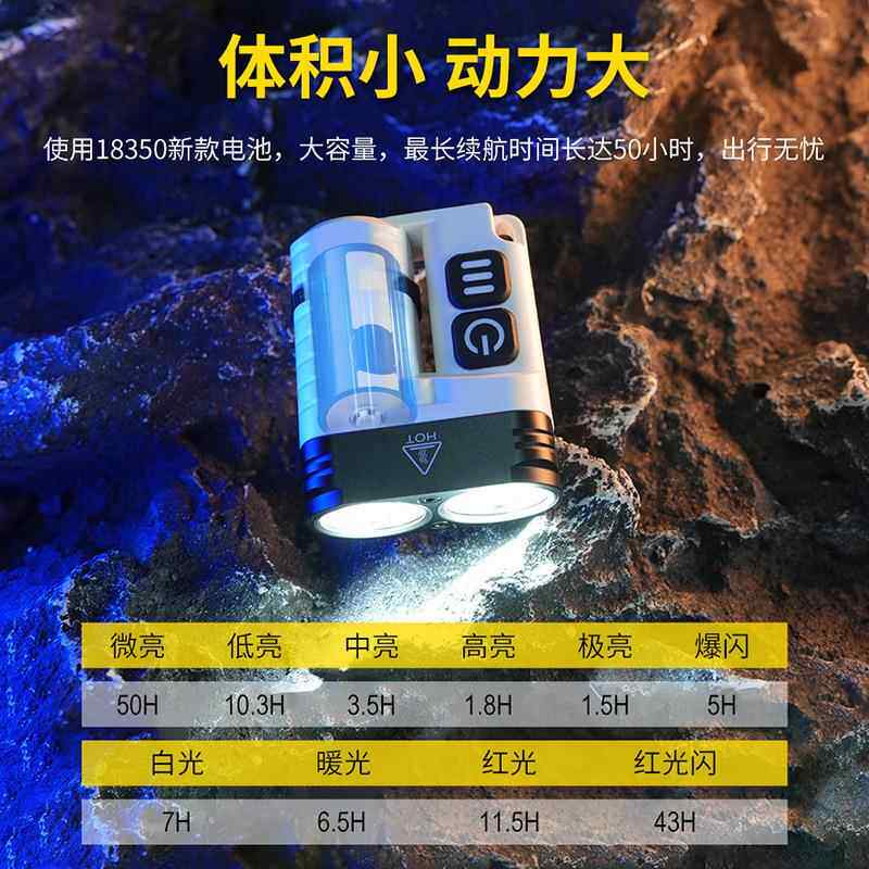 你便捷亮电筒迷充电长续航U6手电筒50小时带磁手吸高强光户外铝合