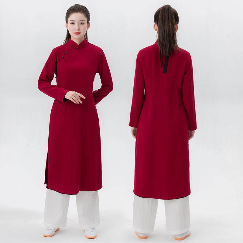 新款当山太服女款中式国风休闲练亚麻功服武古典逸春秋长极款飘八