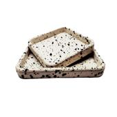 现代简约斑点马毛皮质托盘收纳置物创意摆件桌面客厅样板间轻奢几