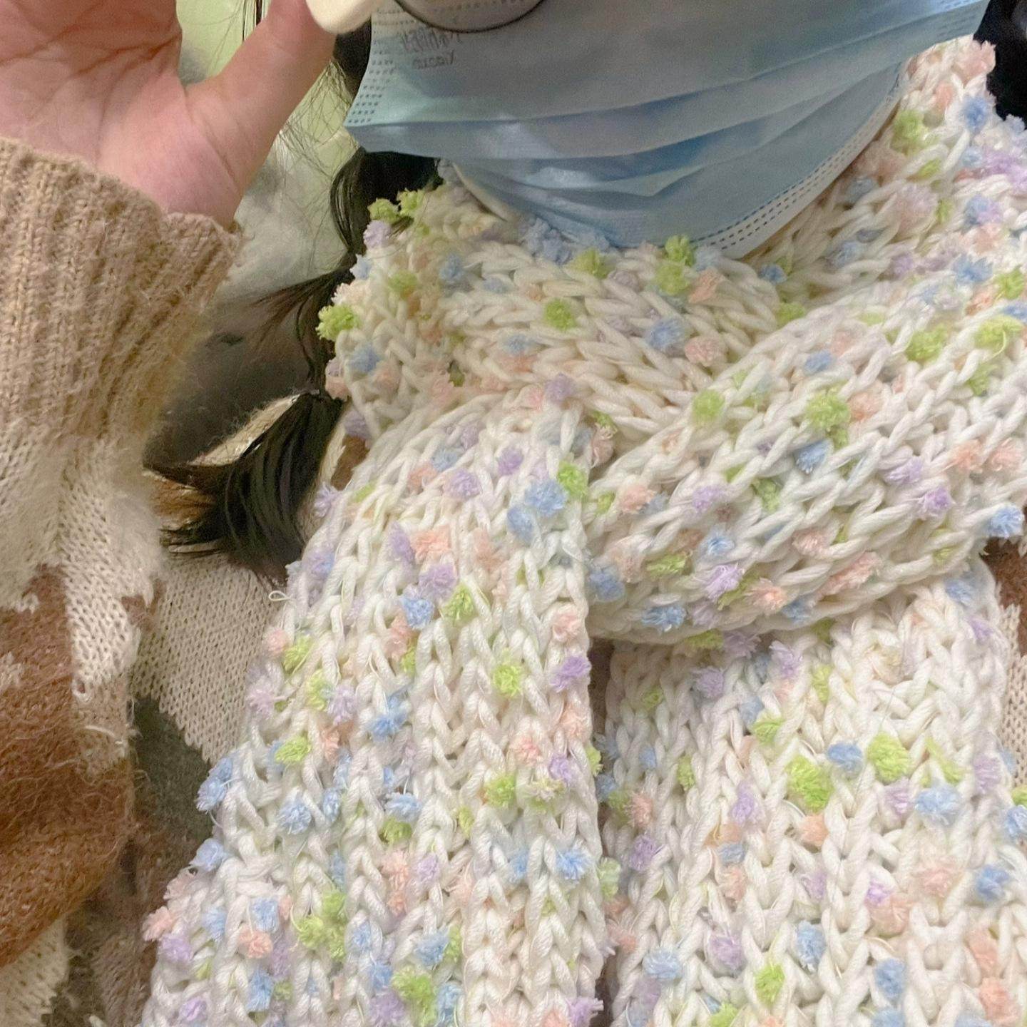 diy围巾编织材料彩虹毛线纱线