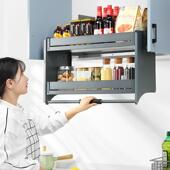 厨房顶柜拉篮吊升降145尼橱柜下拉篮式 碗柜置物架阻调味 厨柜吊装