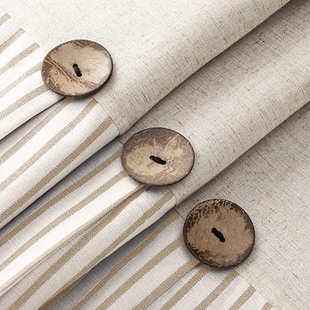 棉麻亚麻帘纽扣纽扣浴室供应防水拼接边浴卫生间帘裙