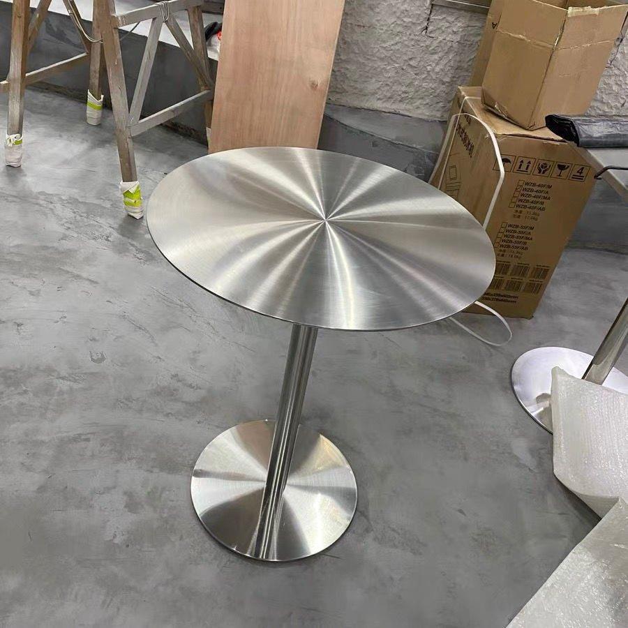 奶茶店咖啡桌不锈钢桌子圆桌方桌工业风餐桌茶几洽谈桌甜品冷饮店