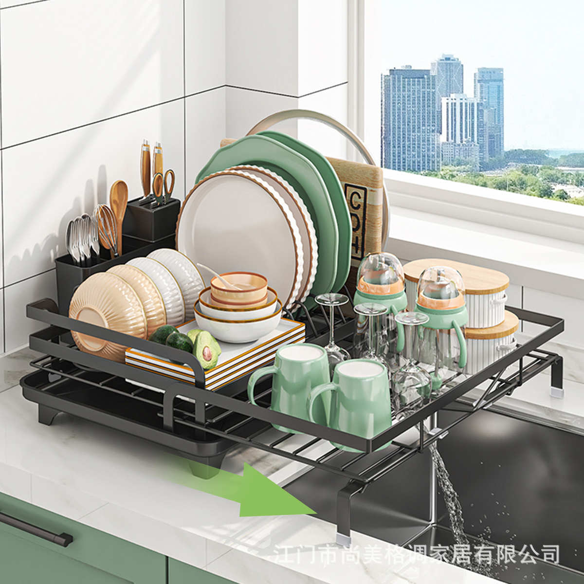 厨房沥水碗碟架台面餐具杯子收纳架多功能可伸缩放碗筷收纳置物架