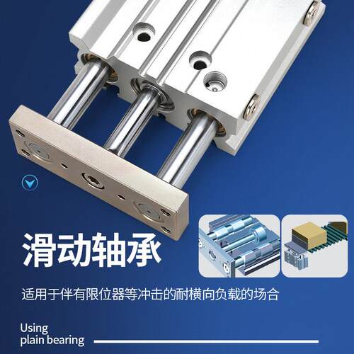 气动薄型带导杆三轴三杆MGPM气缸12/16/20/25/32/40-30-50-75-100