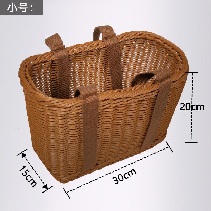 中国结购物手提篮野餐篮洗澡浴筐手工仿藤编织买菜摘菜水果菜篮子