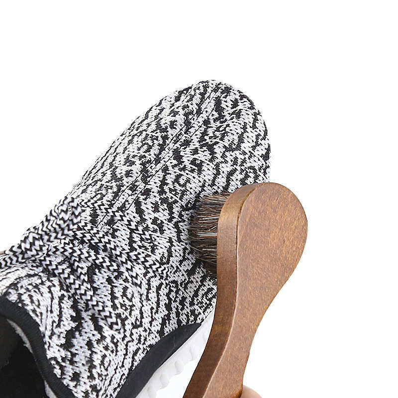 跨境手柄长枫木刷马鬃毛光面革皮鞋清洁刷鞋刷马毛刷批发