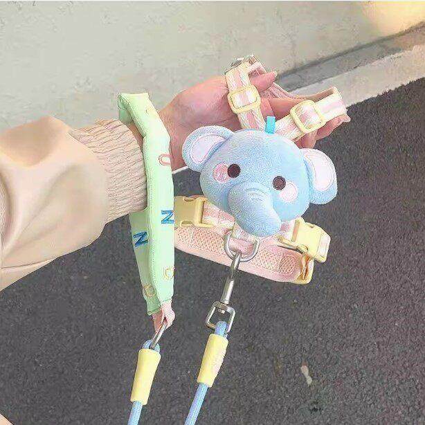 宠物牵引绳小型犬猫咪狗狗可调节背心式遛狗带子防挣脱外出专用
