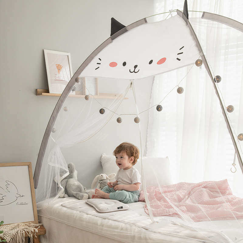 免安装儿童蚊帐家用2025新款高级宝宝蒙古包可折叠无底蚊帐罩帐篷