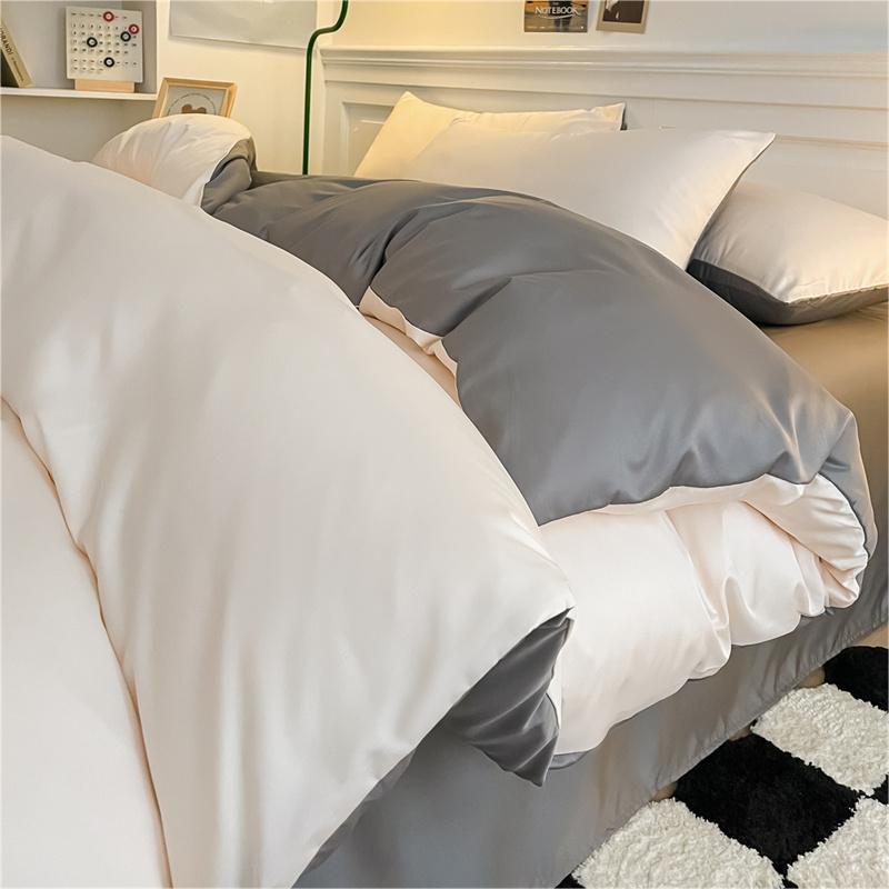 2025春季纯色水洗仿真丝被套单件学生宿舍单人被罩床上用品