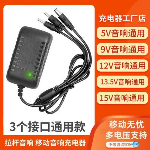 5V9V12V15V1A1.5A2A3A移动拉杆音箱广场舞有源音响充电器电源线DC
