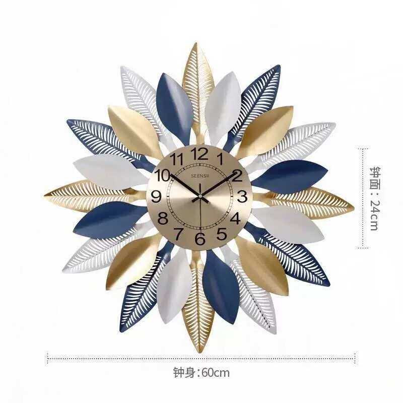 现货 钟表简约孔雀创意客厅挂钟家用装饰时针挂墙民宿背景