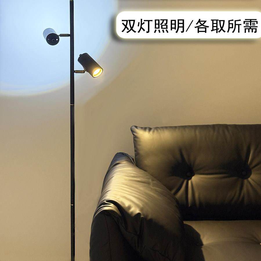 北欧轻奢创意极简客厅双头可调节落地灯卧室书房沙发样板房立式灯