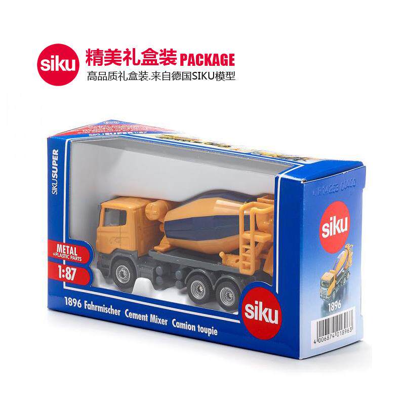 正品促拌销装仕高 IKU 1:87水泥搅车1896儿童合金工程车模型S盒玩