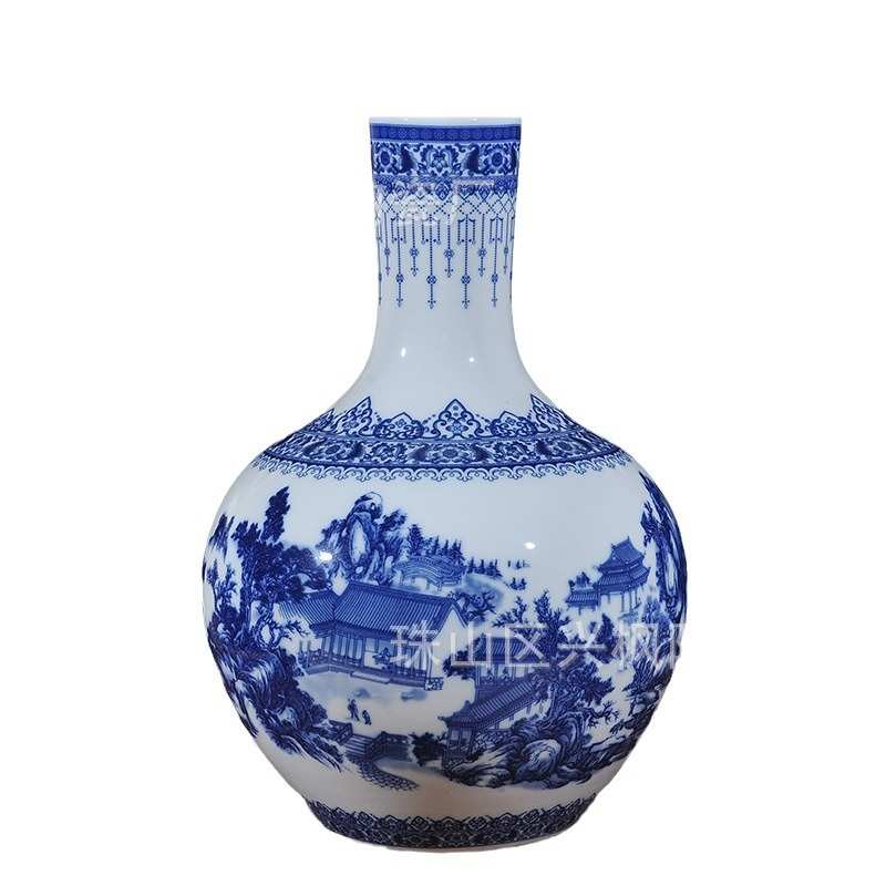 清乾隆瓷器青花釉里红天球瓶仿古瓷器古董古玩明清老瓷器收藏品_虎窝淘