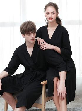 Bathrobe Women's Thin Waffle Couple Nightgown Men's and Wom