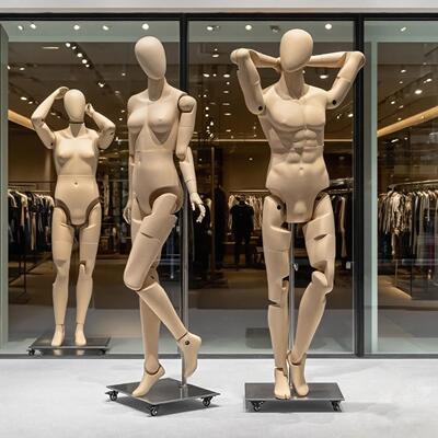 ai服装店全身跑步运动模特道具男女儿童可活动关节机器人偶展示架