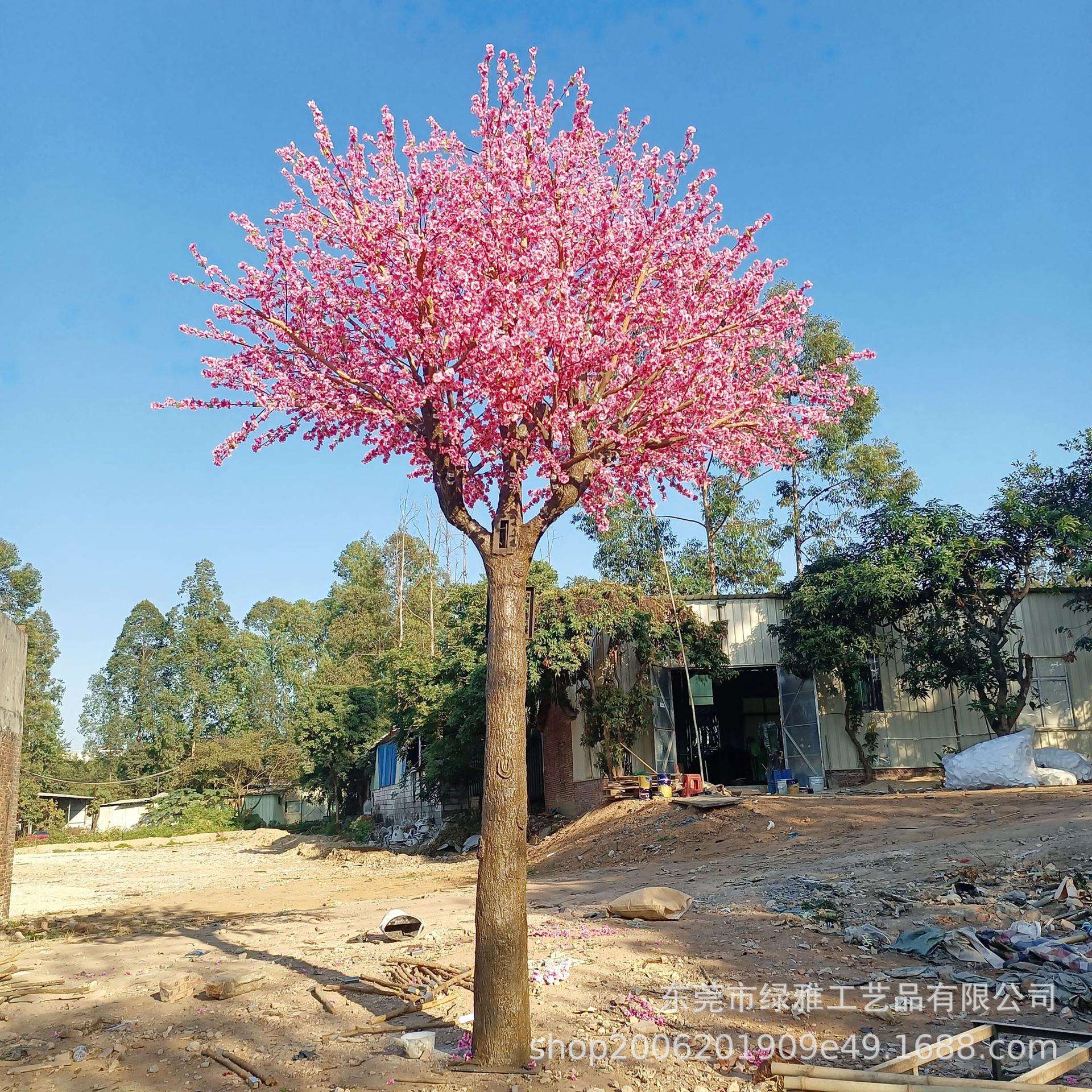 仿真景观树玻璃钢桃花树园林景区造景树小区公园绿化假树