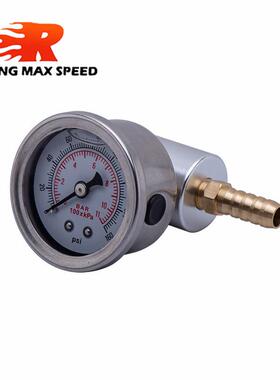 跨境0-160PSI通用1/8 NPT银色FPR表面燃油液体压力油表套件组合