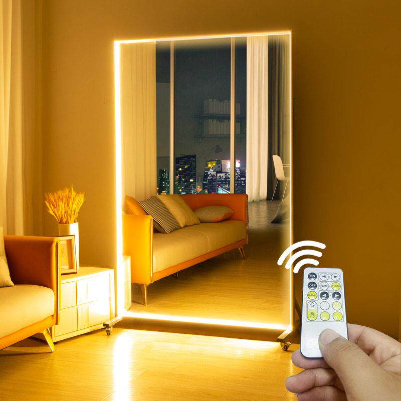 智能全身镜可移动灯带镜子舞蹈镜健身房落地镜发光LED定制全身镜