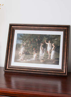 大画框美式挂墙相框20寸16寸18寸4开8Ka4 A3装裱任意尺寸制作