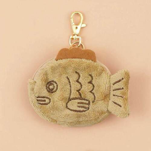 Cute Plush Snapper Fish Coin Purse Mini Cute Zipper Cable He