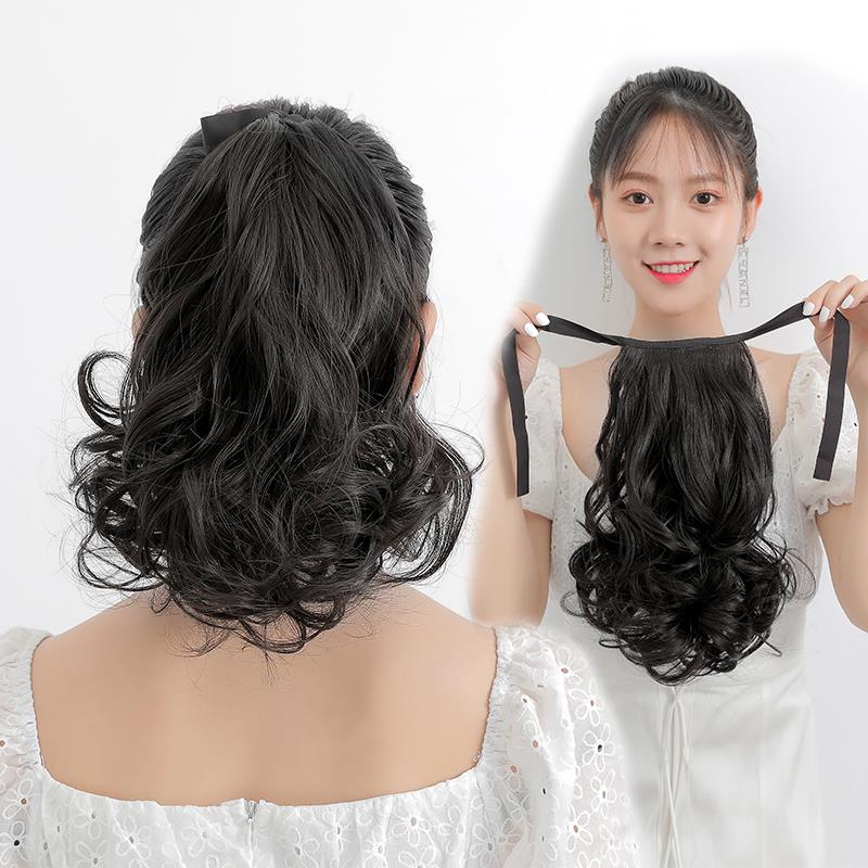 正品真发尾假发女马大波浪中长梨卷发短款40全真头发丝人内扣花高