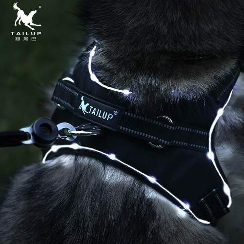 宠物用品LED马鞍狗狗胸背带牵引牛津布中大型犬易控夜间出行新品