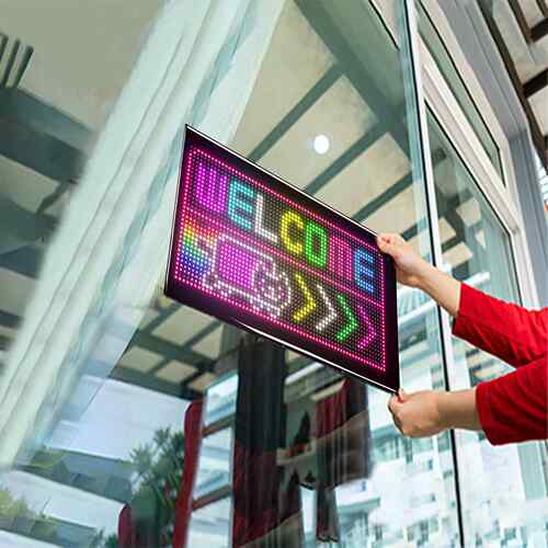 LED广告屏全彩显示超薄柔性屏门店招牌滚动走字双排显示免安装