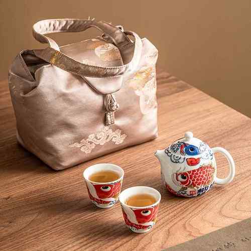 鑫祥龙纳福茶壶泡茶户外露营一壶二杯高档便携式旅行茶具套装