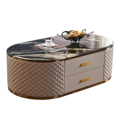 LCC017电意式轻奢扪皮茶几视简柜现代约地柜储物大理石电视柜茶几