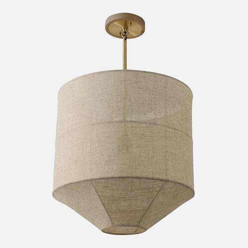 简约时尚亚麻布料几何创意客厅吊灯别墅公寓酒店样板间软装灯