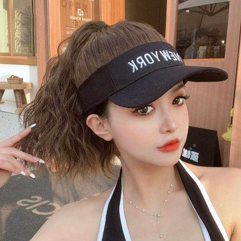新款直销假发帽子一体女遮阳帽减龄马尾假发带头发帽造型棒球鸭舌