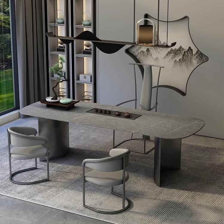 茶桌现代简约办公室客厅喝茶桌椅组合一桌五椅轻奢茶桌椅2023新款