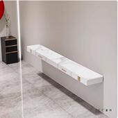 理985发店专用镜台大面理石台实木台面带抽屉烫区壁一体柜子染挂