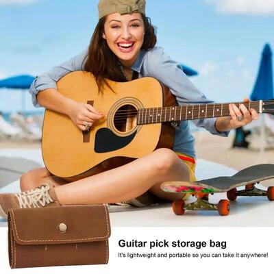 Leather Guitar Pick Holder Acoustic Guitar Pick Box PU