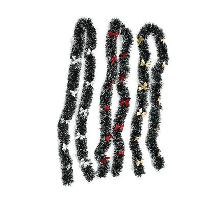 Forest Green Garland - 2 Meter Flocked Trim with White Edge