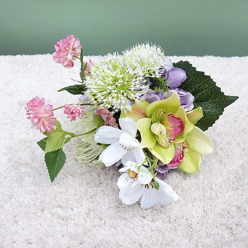 韩式蕙兰绣球小手捧花 仿真花假花 新娘捧花摄影家居布景花艺花卉