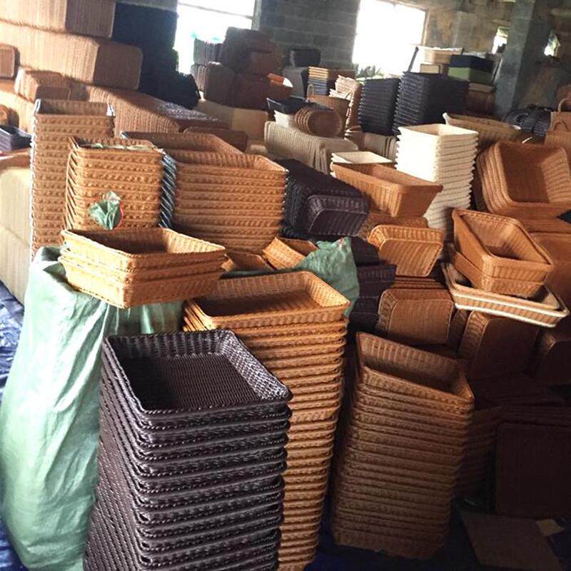 超市水果盘面包篮展示筐仿藤编果盘水果篮长方形点心盘果盆爽小爽