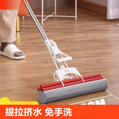 ll瑞丽达拖把双排懒人海绵拖把头家用一拖净挤水免手洗新款老式棉