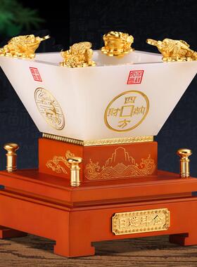 日进斗金聚宝盆招财摆件客厅电视酒柜家居装饰品办公室桌开业礼品