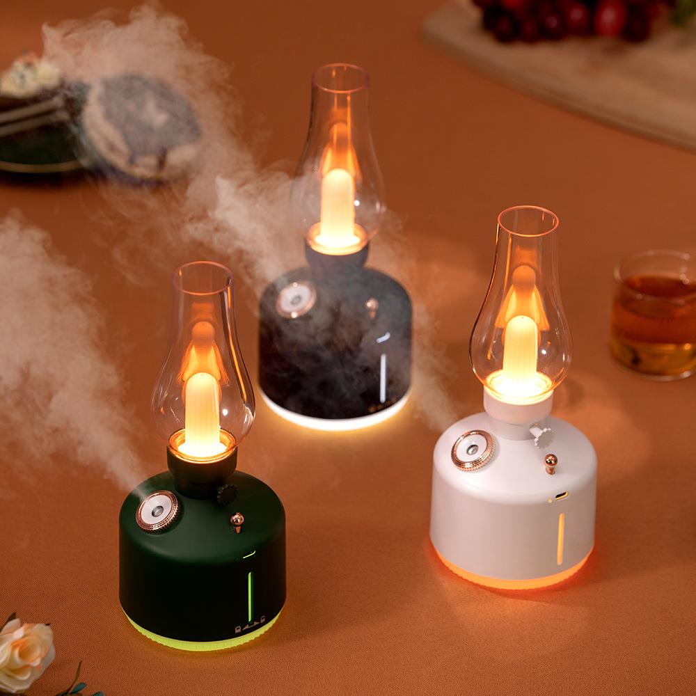 新款USB充电加湿器迷你小夜灯复古创意台灯酒吧床头氛围灯香薰机
