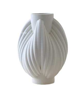 陶瓷白色花瓶3D打印景德镇干花北欧摆件轻奢高档创意