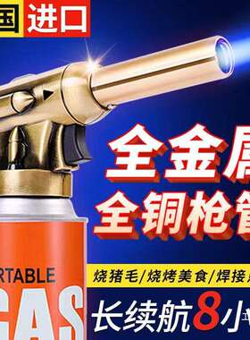 德国喷火枪烧猪毛家用喷火烤枪手持卡式气罐喷枪打火点火器火鎏金