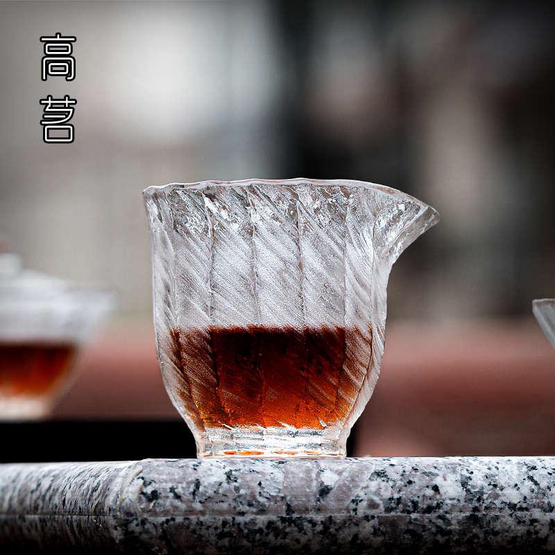 琉璃公道杯日式高端原矿水晶公杯茶海功夫茶具配件茶道分茶器玻璃