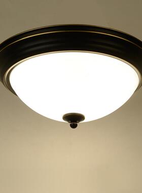 美式吸顶灯阳台玄关主卧室灯房间灯复古客厅灯圆形田园LED吸顶灯