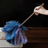 厂家直销黛蓝鸵羽除尘掸家用鸡毛掸子静电除尘扫灰空间装 饰掸子
