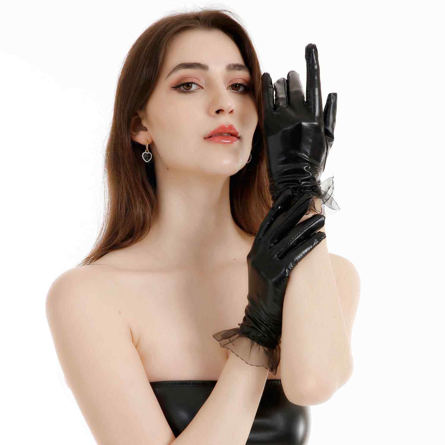 黑色手套珠宝店短款漆皮二次元舞台表演舞蹈礼仪皮质亮皮黑朋克,服饰配件/皮带/帽子/围巾,手套,淘宝优惠券,粉丝福利购,淘宝优惠卷