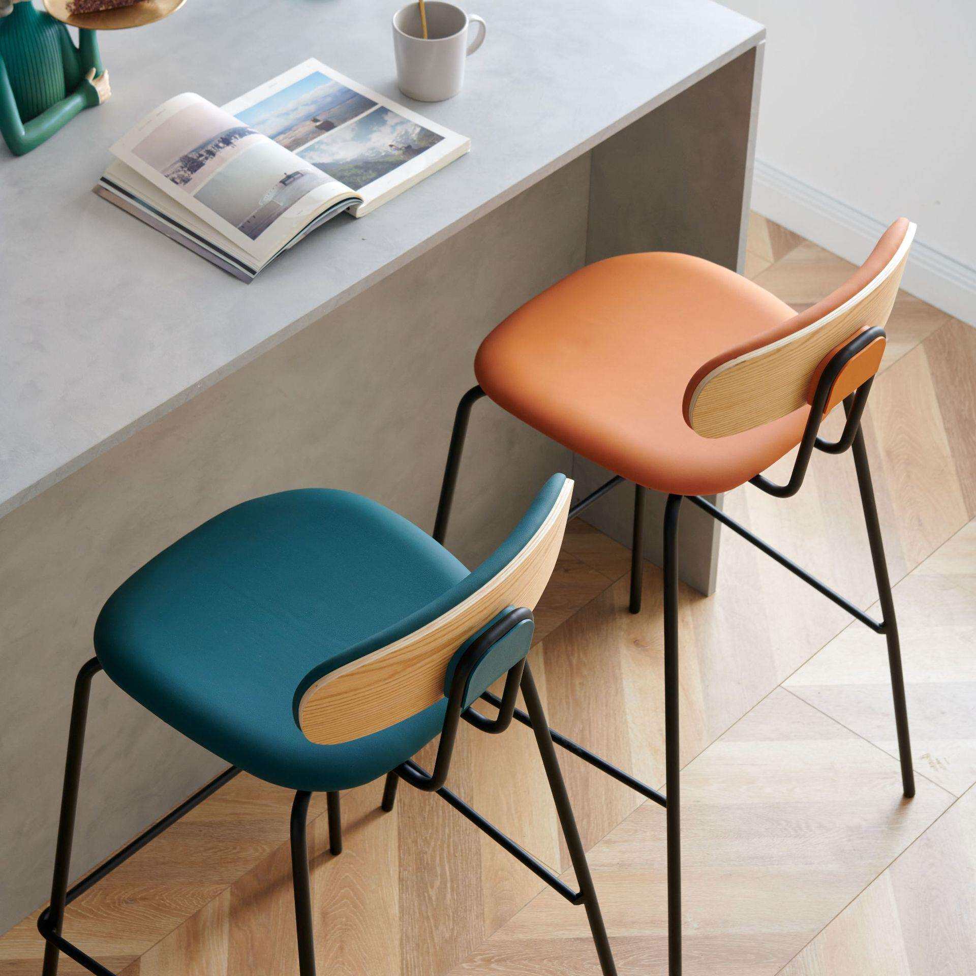 北欧吧椅不锈钢吧椅咖啡厅酒吧台凳复古美式铁艺吧台凳家用高脚椅