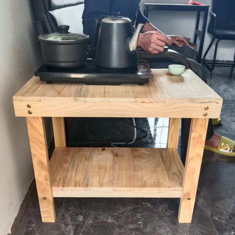 简易实木鱼缸架底座鱼缸底柜茶水架实木桌子底柜客厅双层鱼缸支架